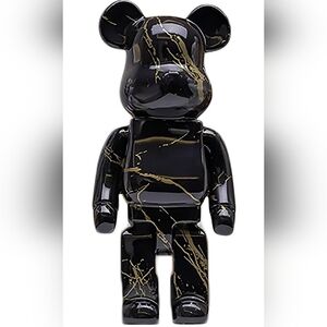 Black and Gold Marble Bearbrick Figure
